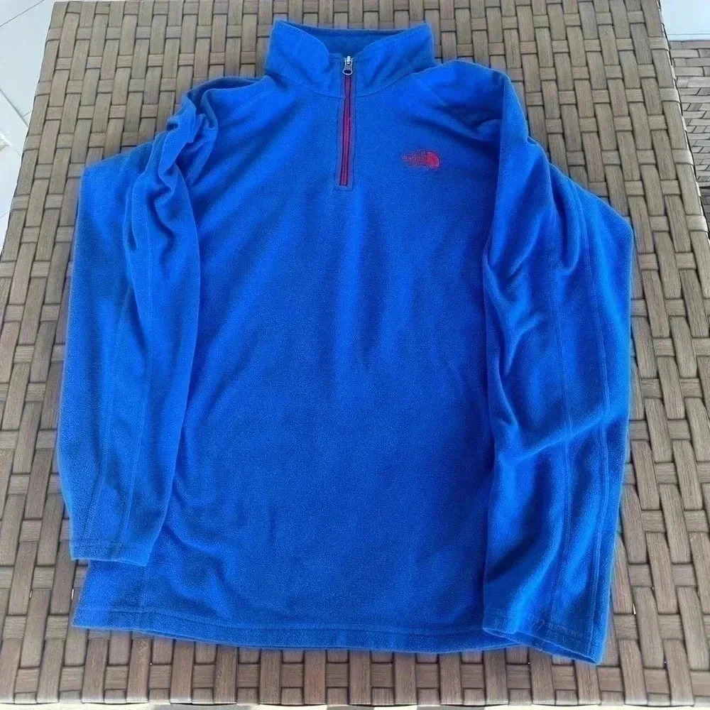 The North Face 1/4 Zip Fleece Pullover Youth Boys Extra Large Blue
